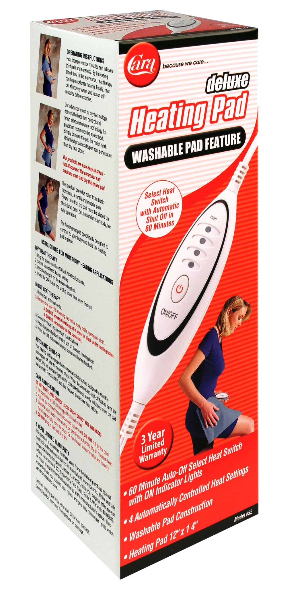 Model #52 Deluxe Moist/Dry Heating Pad Washable