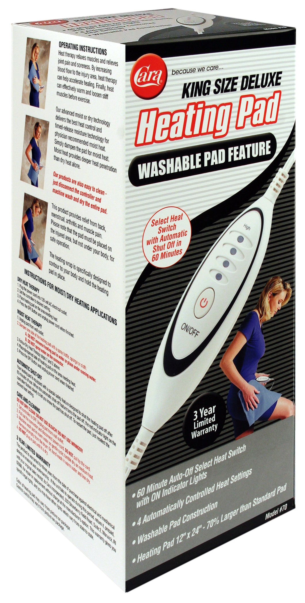 Model #70 Deluxe King Size Moist/Dry Heating Pad Washable – Life