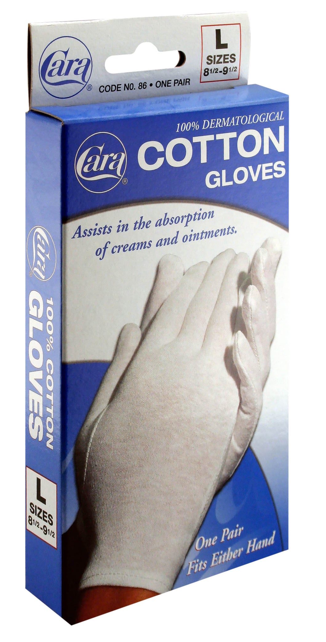 Model #86 - Dermatological Cotton Gloves, Large
